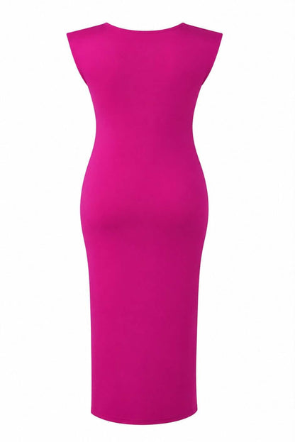 Vestido hombreras hebilla