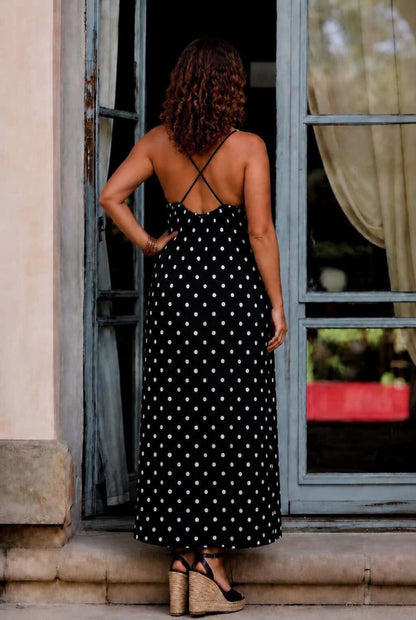 Vestido midi tirantes lunares