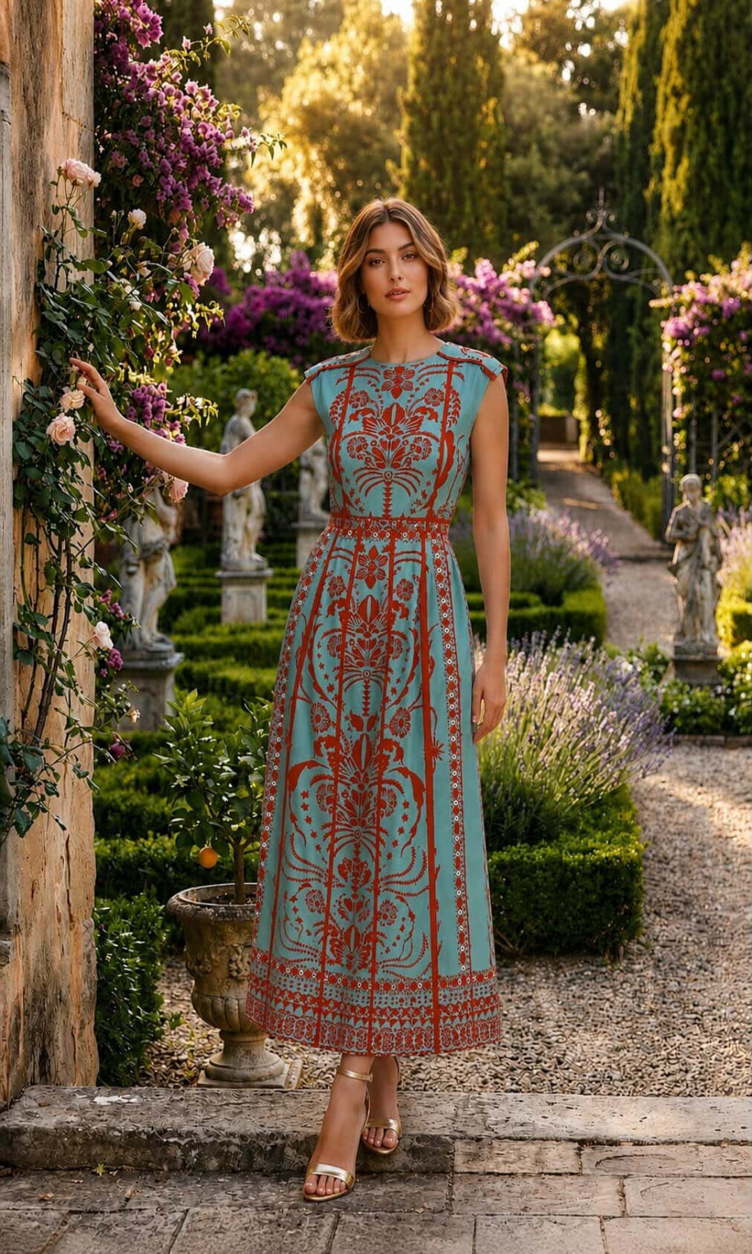 Vestido midi estampado
