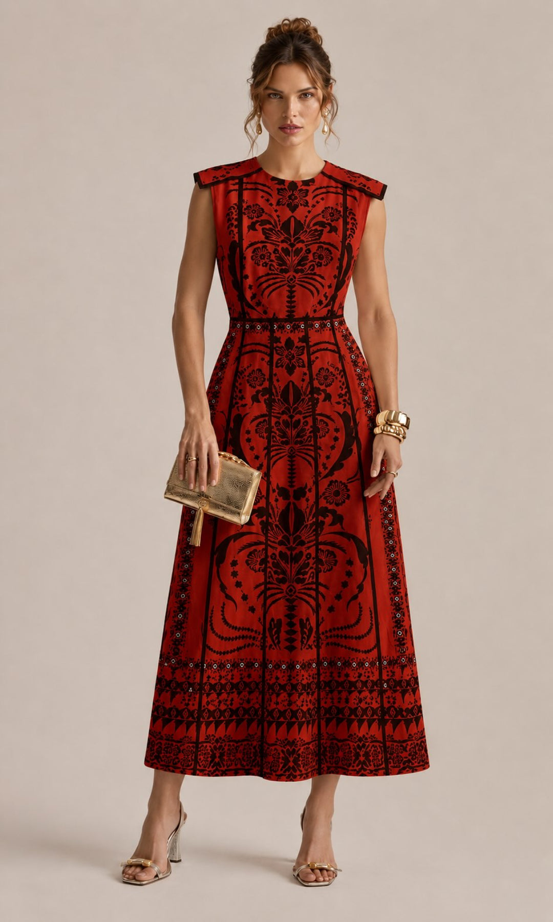 Vestido midi estampado