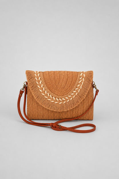 Bolso de rafia tipo sobre