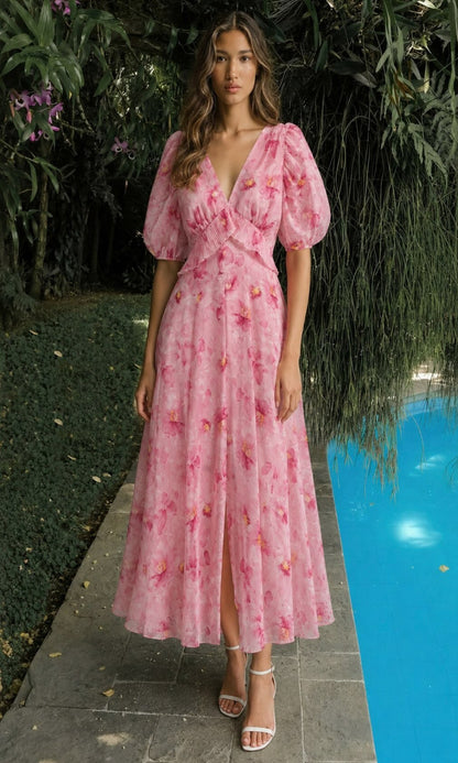 Vestido midi floral