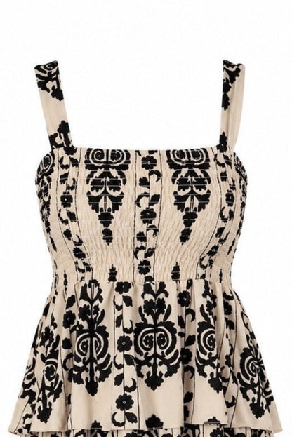 Vestido estampado volantes