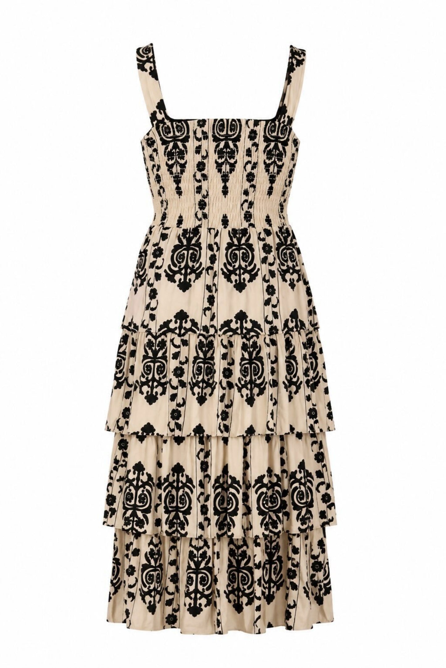 Vestido estampado volantes