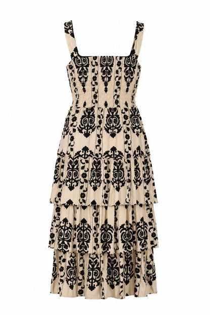 Vestido estampado volantes