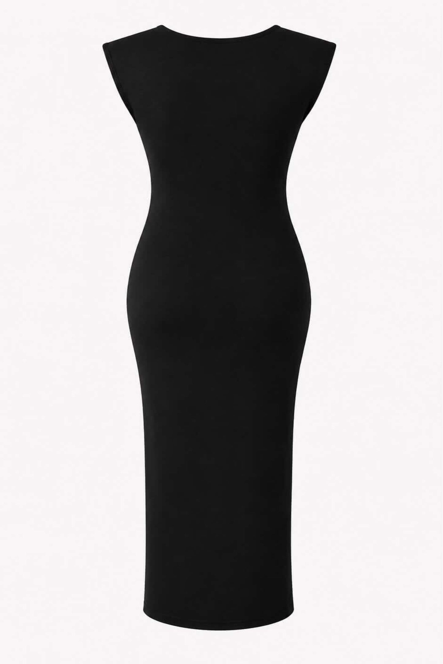 Vestido hombreras hebilla