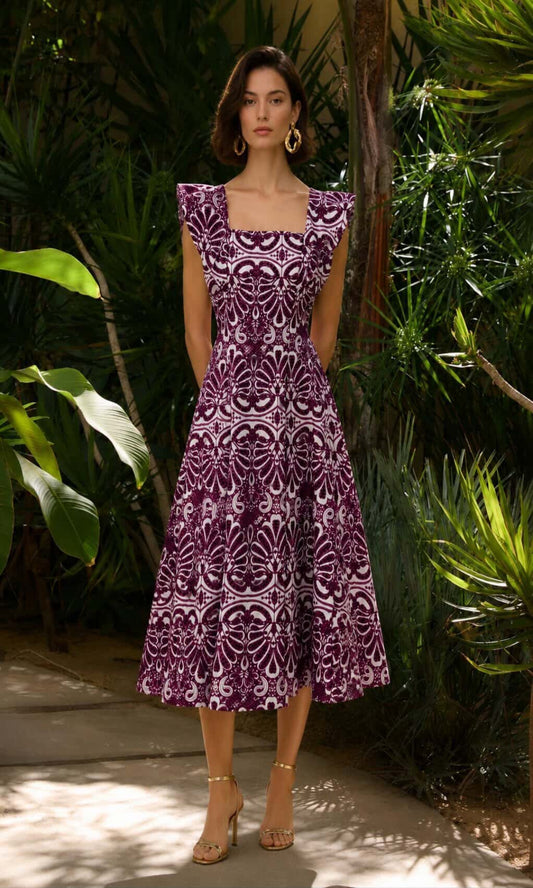 Vestido midi estampado