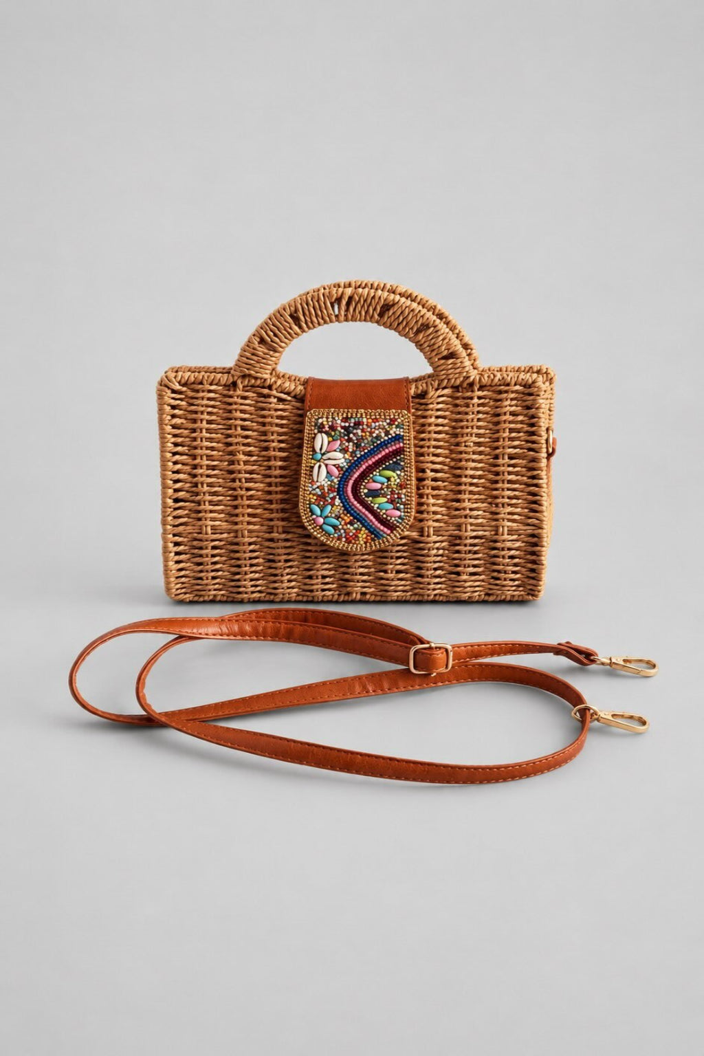Bolso de mano efecto rafia