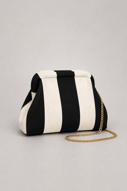 Bolso clutch rayas