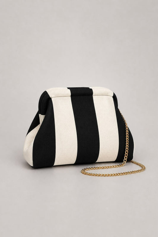 Bolso clutch rayas