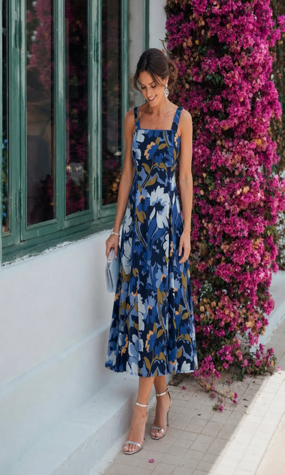 Vestido midi flores