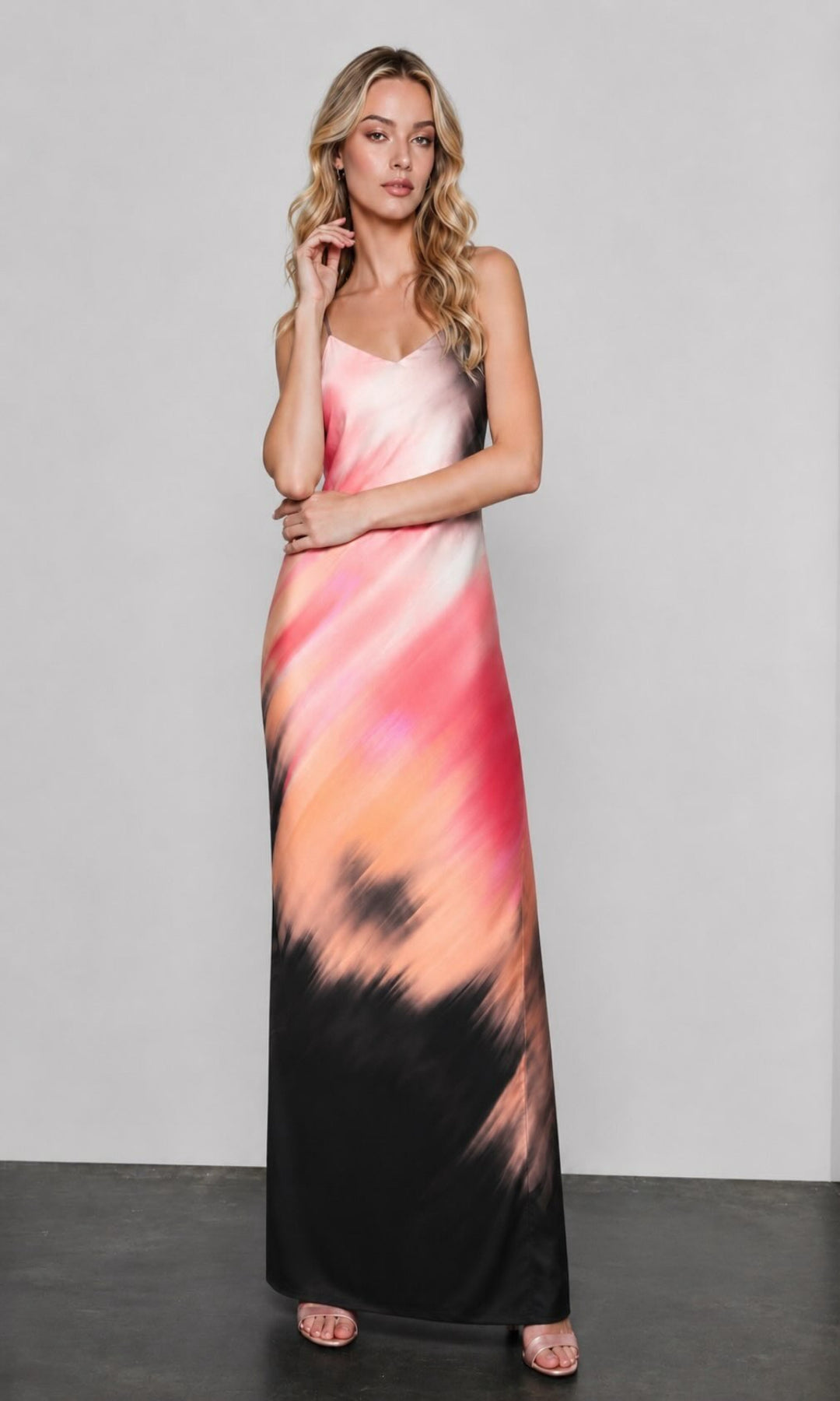 Vestido largo satinado
