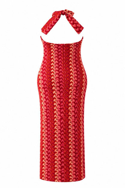 Vestido halter crochet