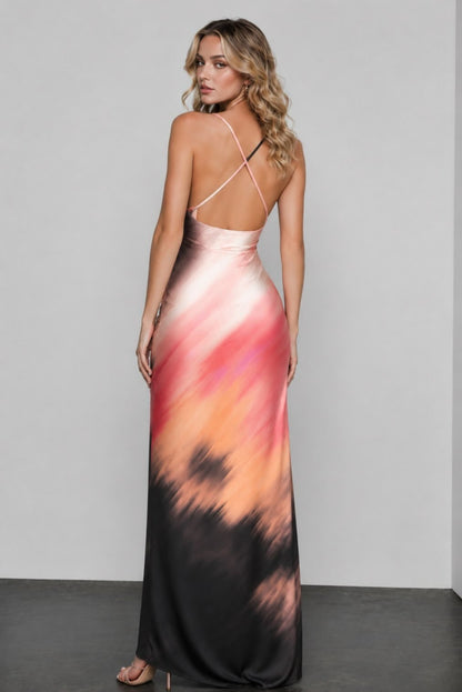 Vestido largo satinado