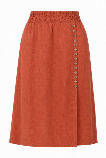 Falda midi con botones