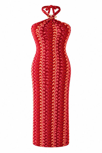 Vestido halter crochet