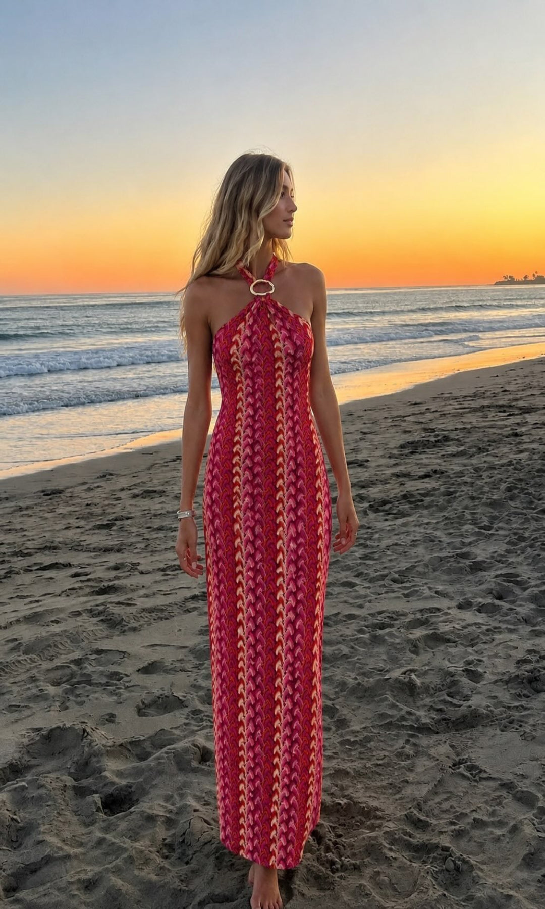 Vestido halter crochet
