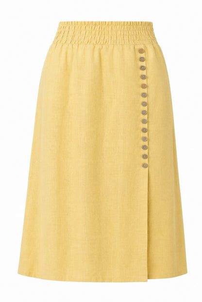 Falda midi con botones