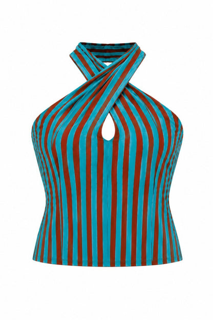 Conjunto halter rayas