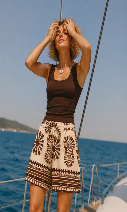 Shorts fluido estampado
