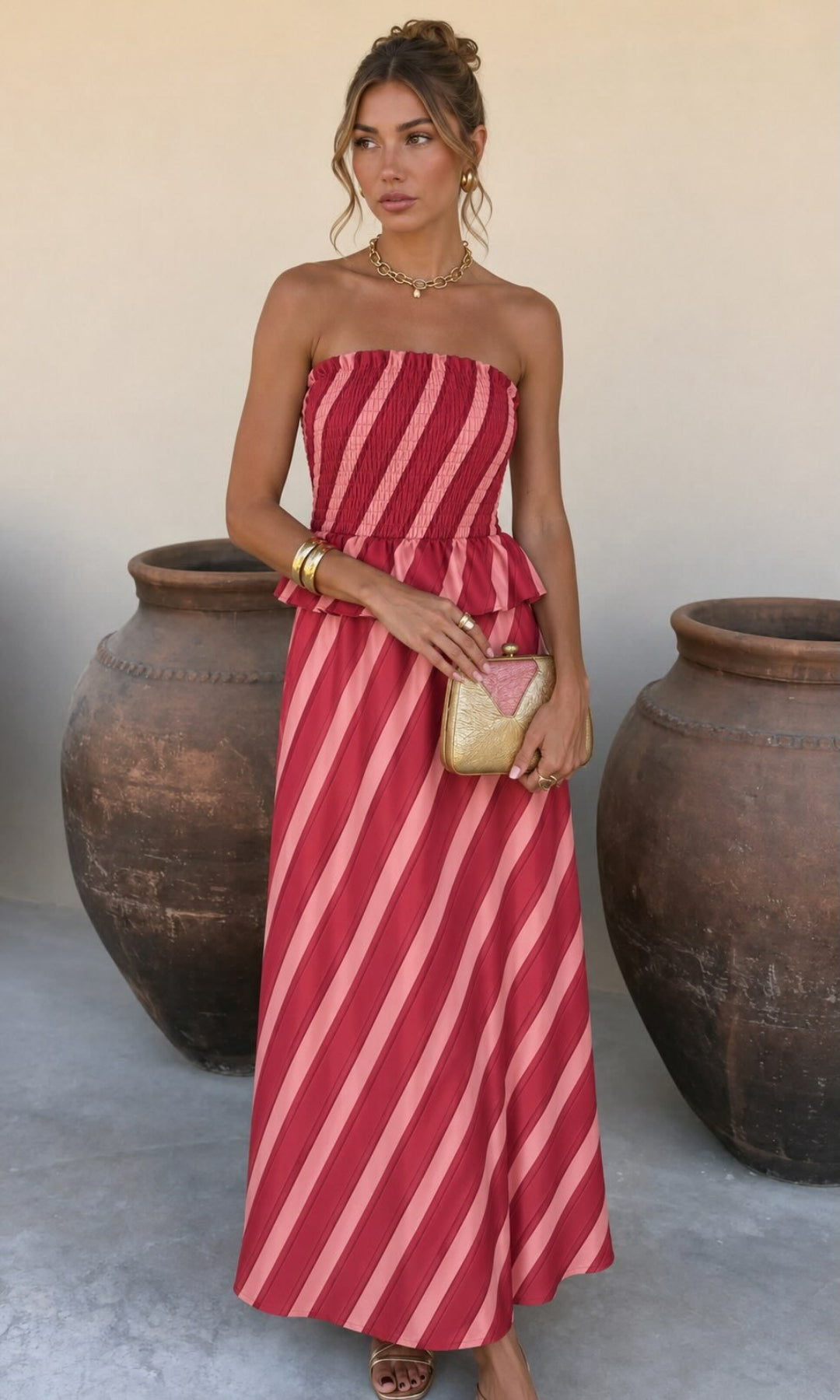 Vestido midi palabra de honor
