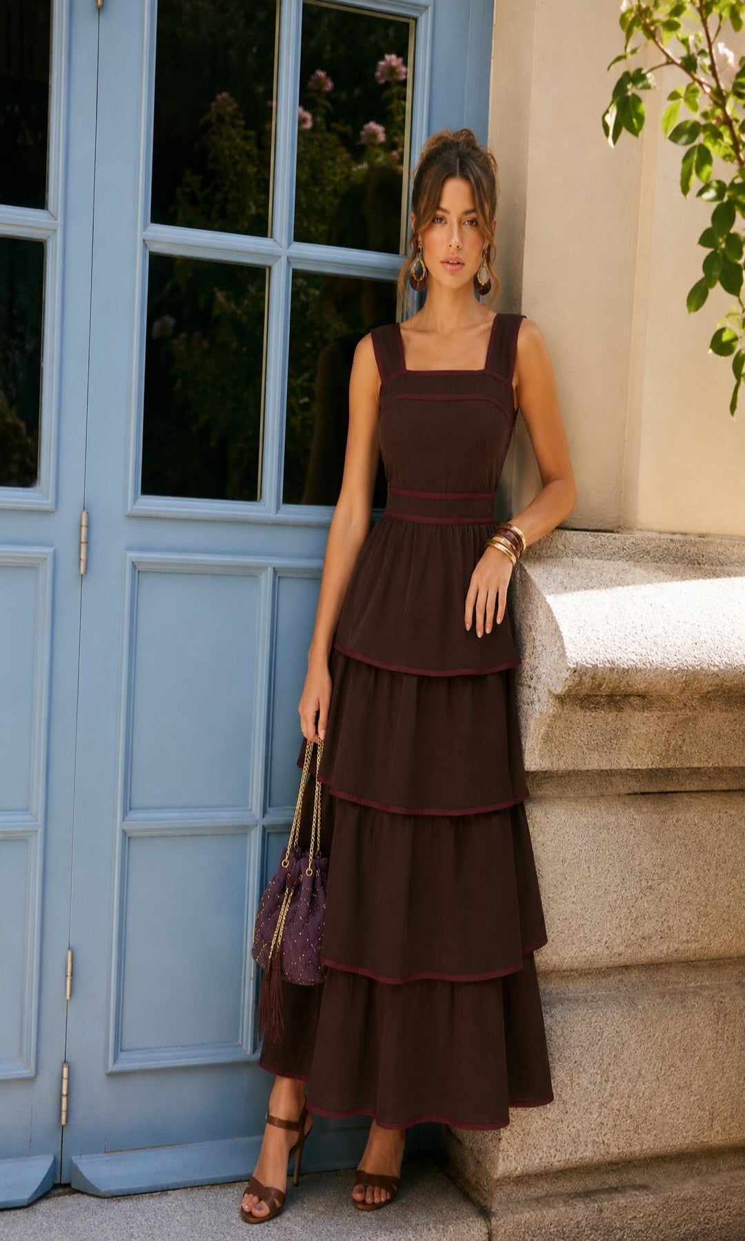 Vestido capas volantes