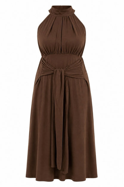 Vestido halter con nudo