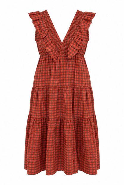 Vestido volante vichy