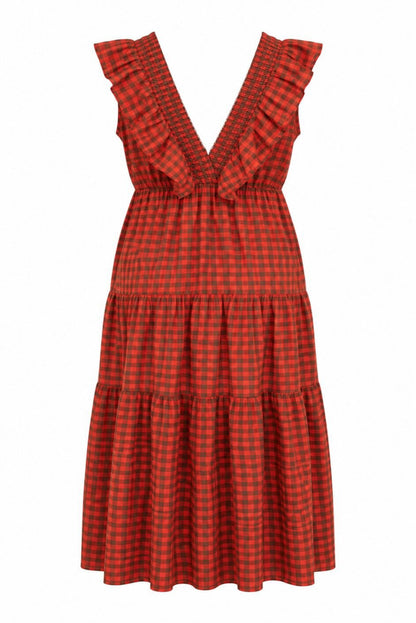 Vestido volante vichy