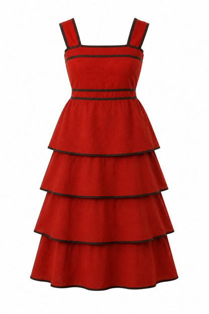 Vestido capas volantes