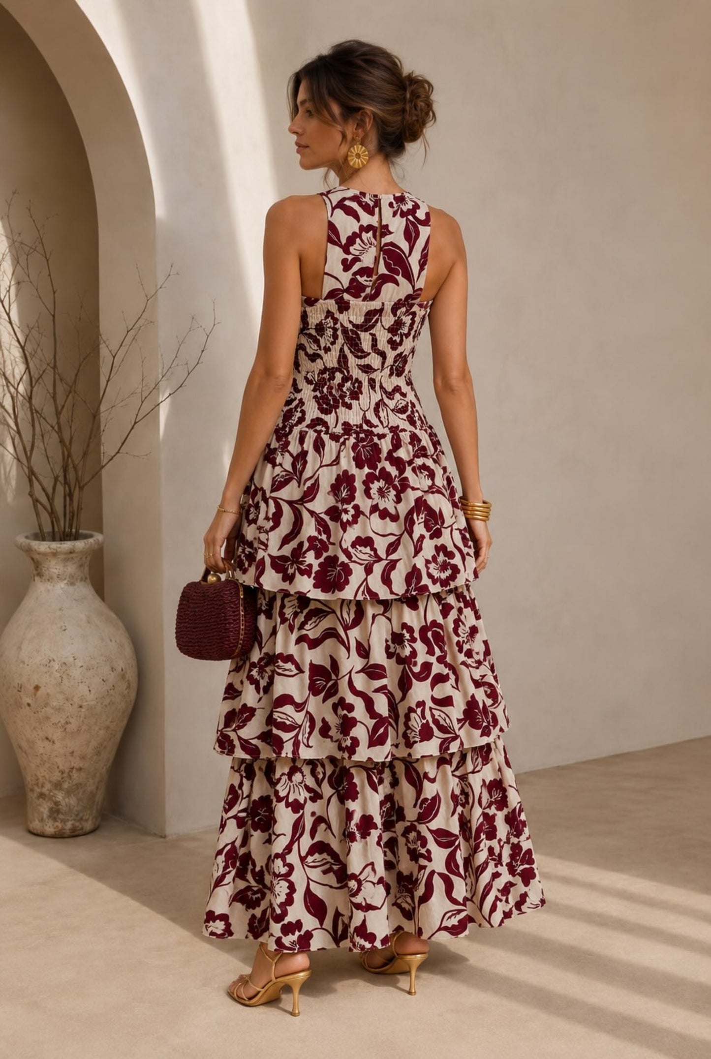 Vestido largo volantes
