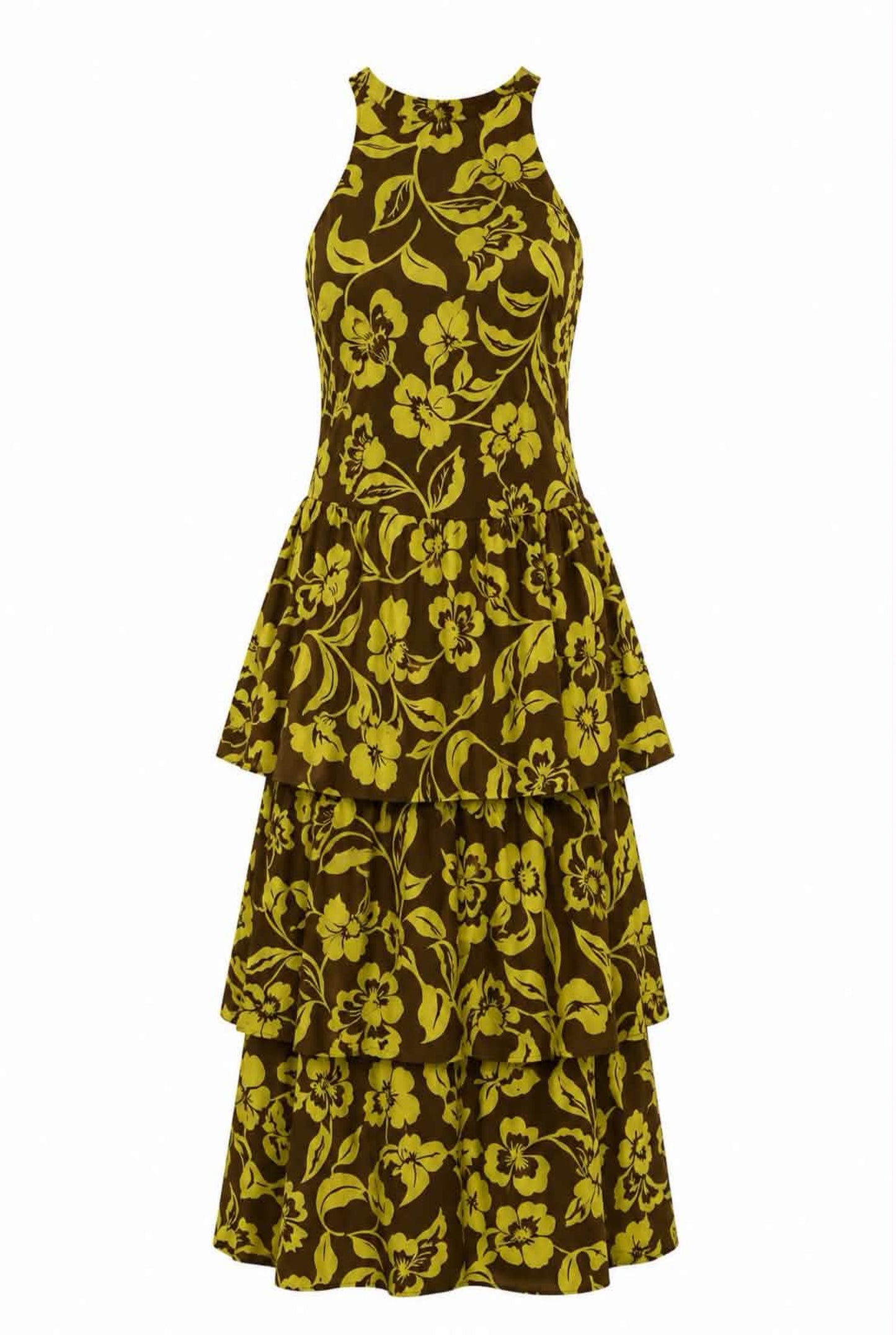 Vestido largo volantes