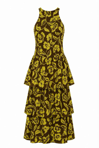Vestido largo volantes
