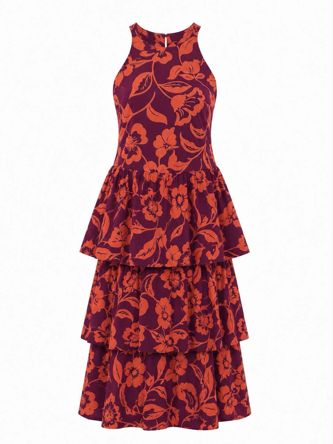 Vestido largo volantes