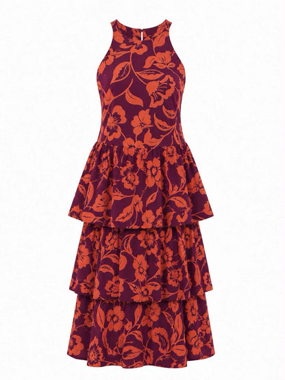 Vestido largo volantes