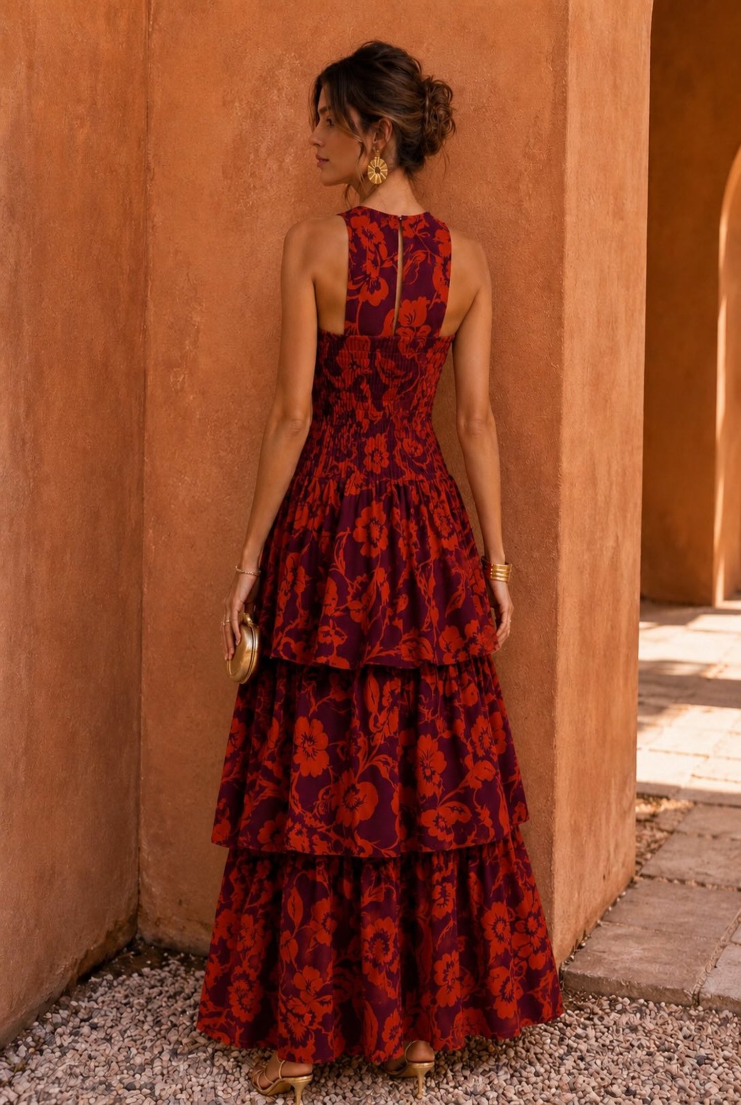 Vestido largo volantes
