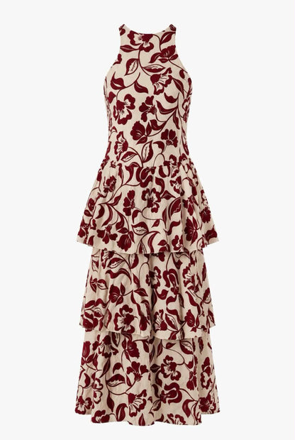 Vestido largo volantes