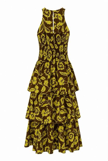 Vestido largo volantes