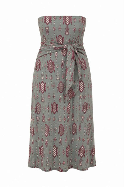 Vestido estampado con nudo