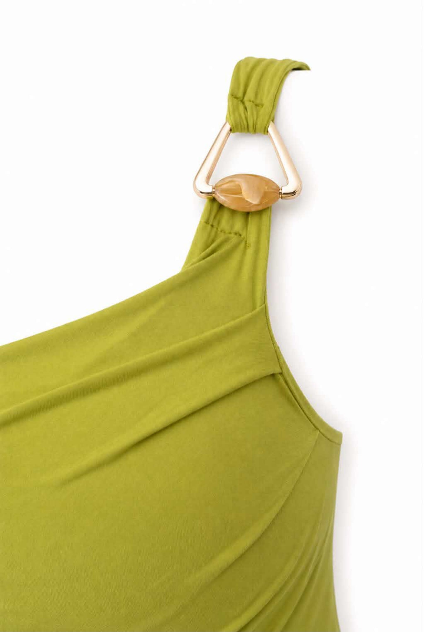 Vestido midi asimétrico hebilla