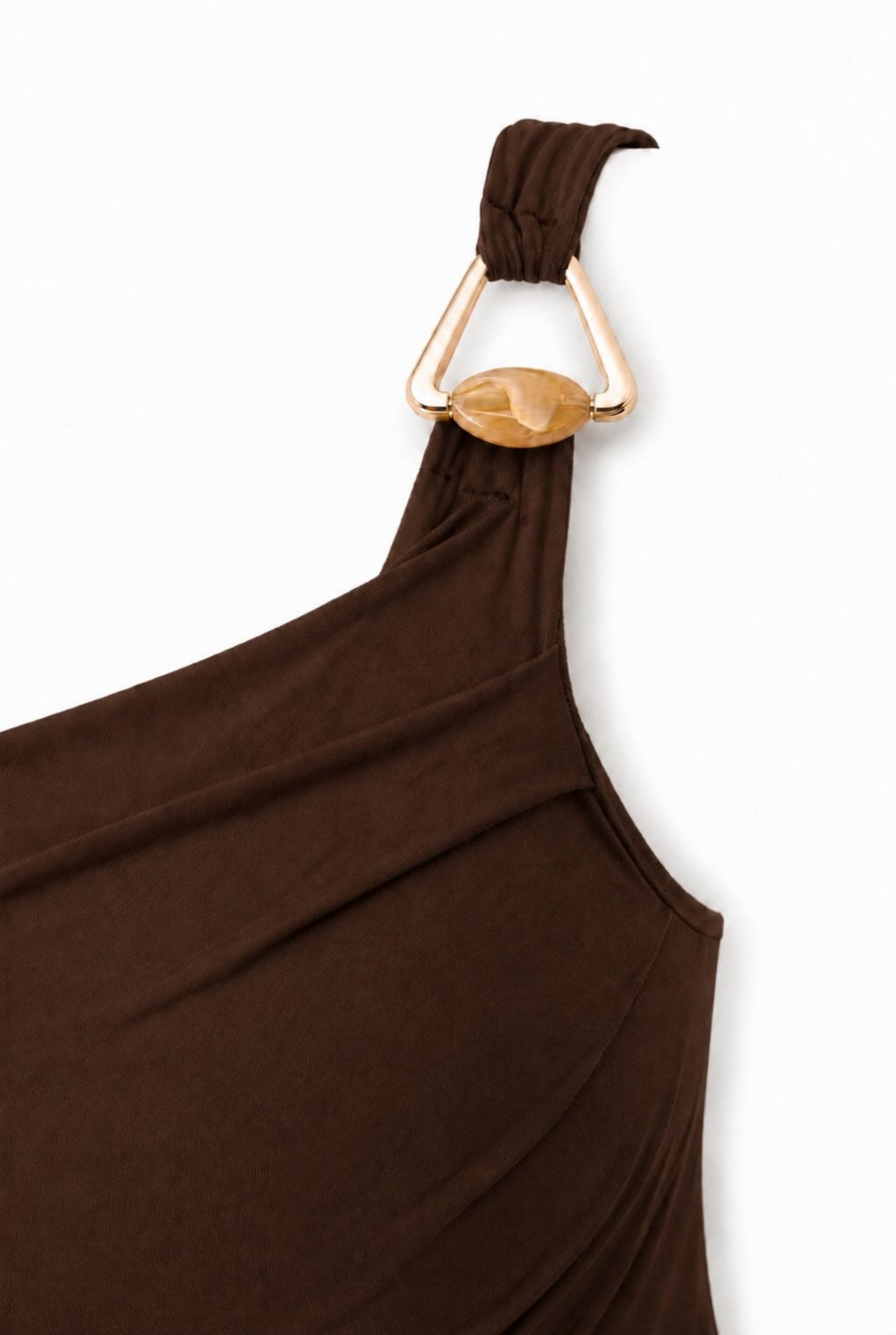 Vestido midi asimétrico hebilla