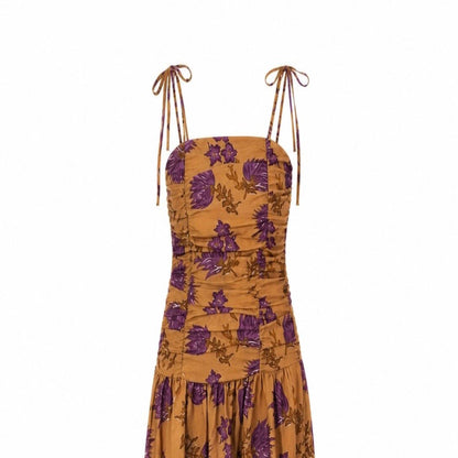 Vestido midi popelín estampado