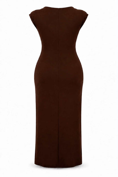 Vestido frunces con hebilla