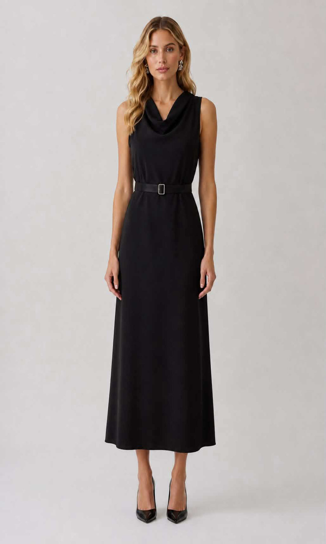 Vestido midi negro