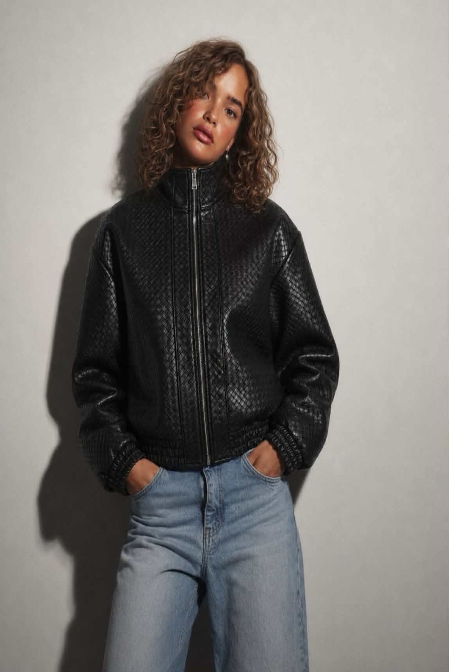 Chaqueta efecto piel