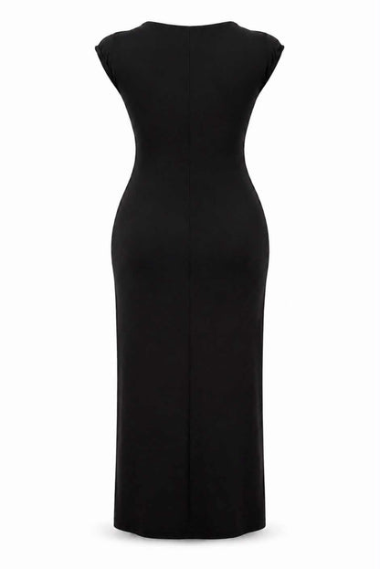 Vestido frunces con hebilla