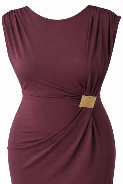 Vestido frunces con hebilla