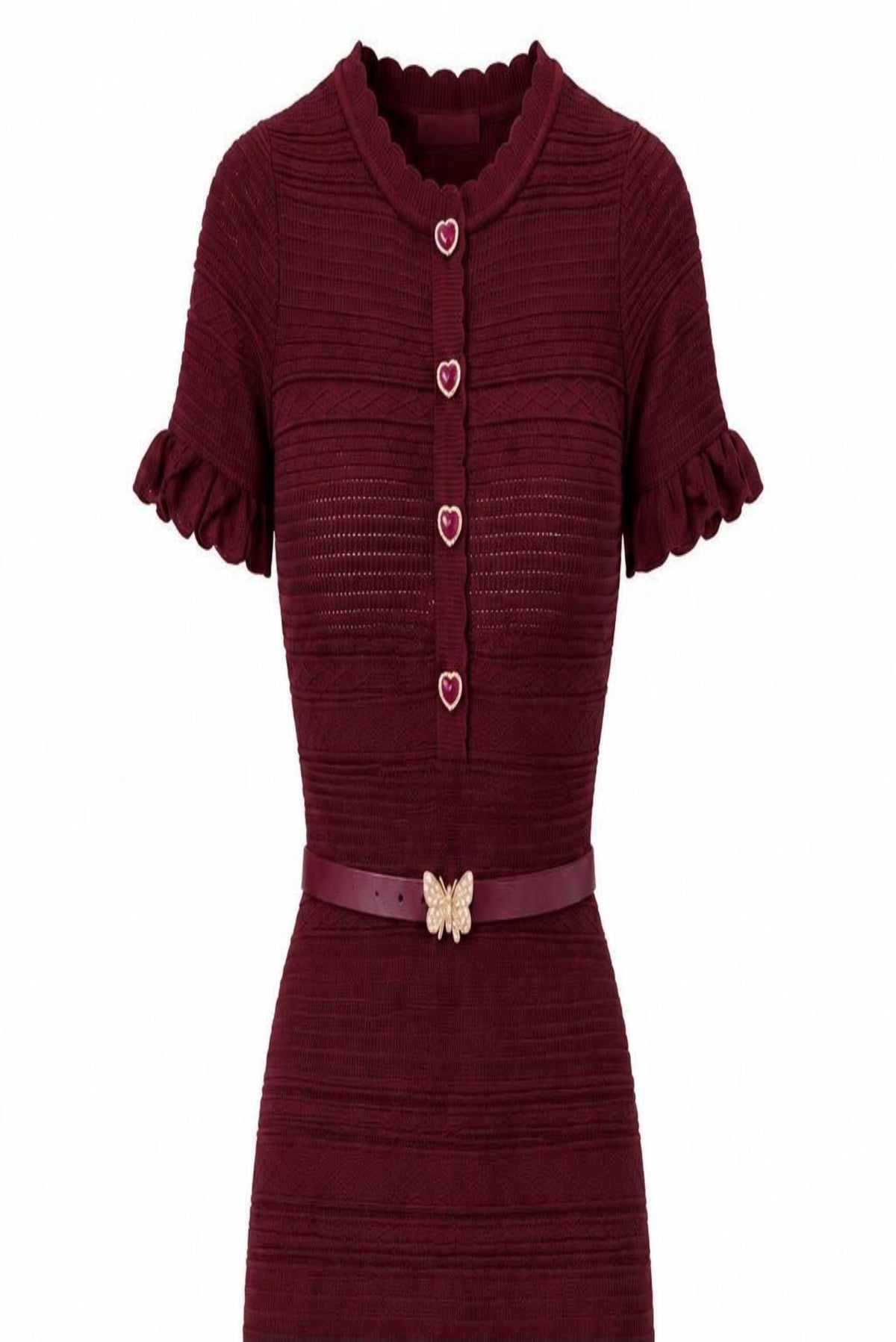 Vestido punto con cinturón