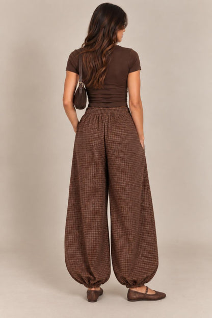 Pantalón bombacho cuadros