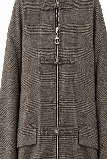 Chaqueta cuadros detalles oriental